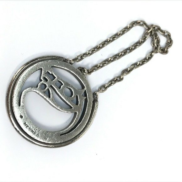 HERMES vintage Shuval horse charm Key Holder Metal Silver - Picture 7 of 7